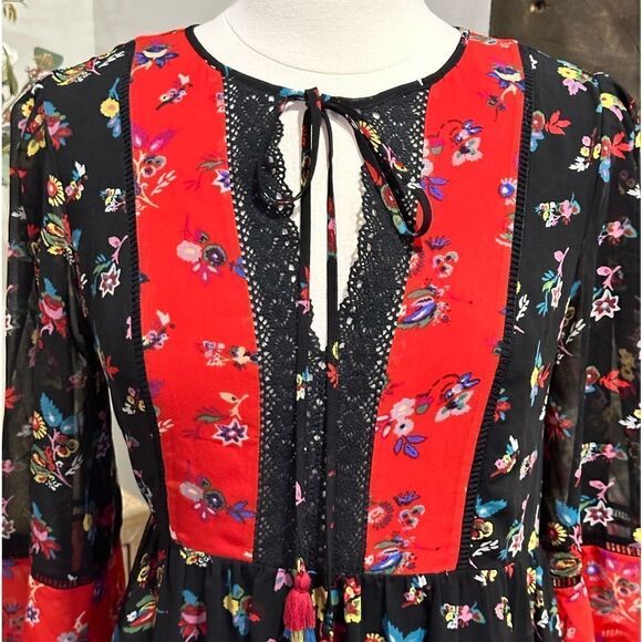 Rebecca Minkoff Women’s Floral Sheryl Maxi Dress in the Size Medium in Red/Black - Picture 14 of 16